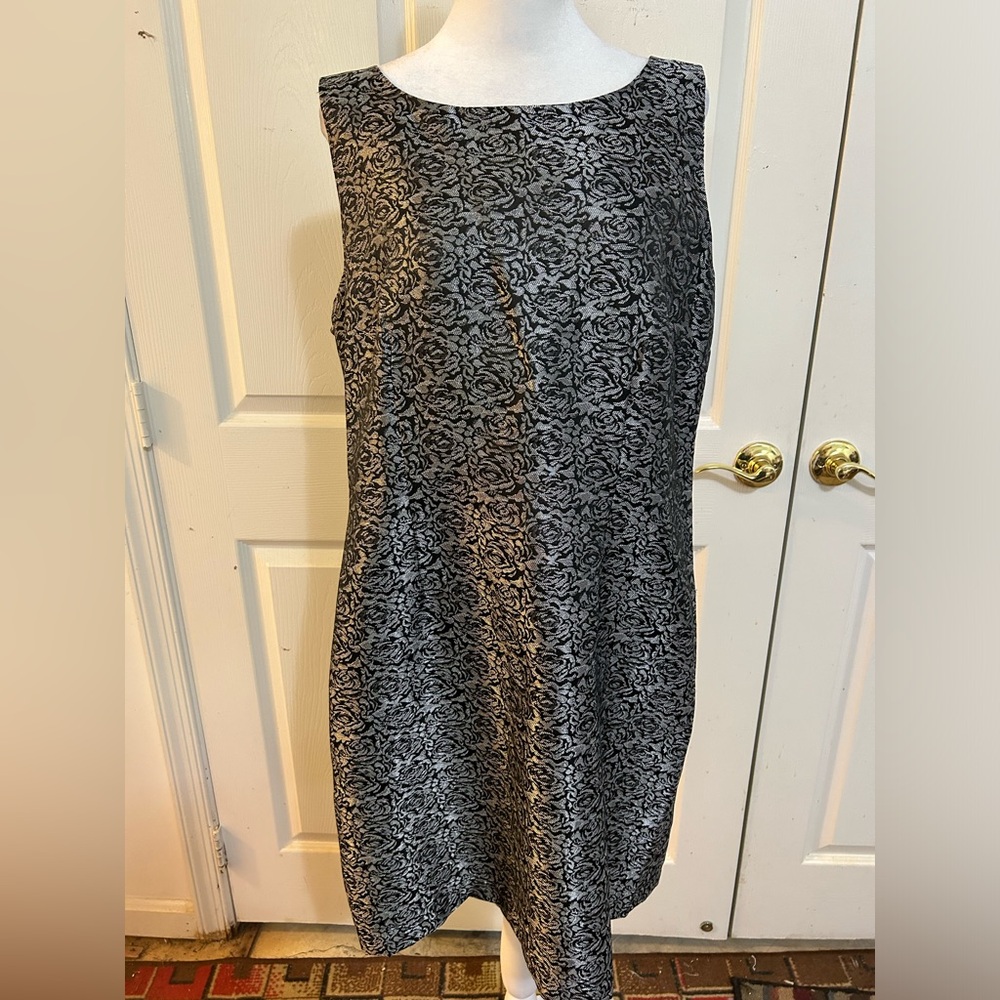 Danillo black and silver shift dress, size 14